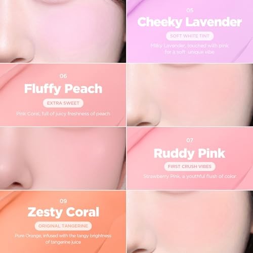 Lilybyred Luv Beam Cheek Balm | Heart-Shaped Korean Cream Blush, Semi-Matte Finish, Long-Lasting, Blendable & Buildable, Soft Creamy Texture, Lightwei