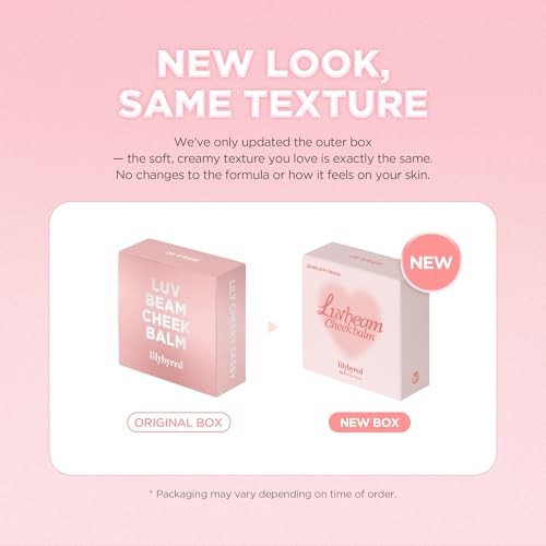 Lilybyred Luv Beam Cheek Balm | Heart-Shaped Korean Cream Blush, Semi-Matte Finish, Long-Lasting, Blendable & Buildable, Soft Creamy Texture, Lightwei