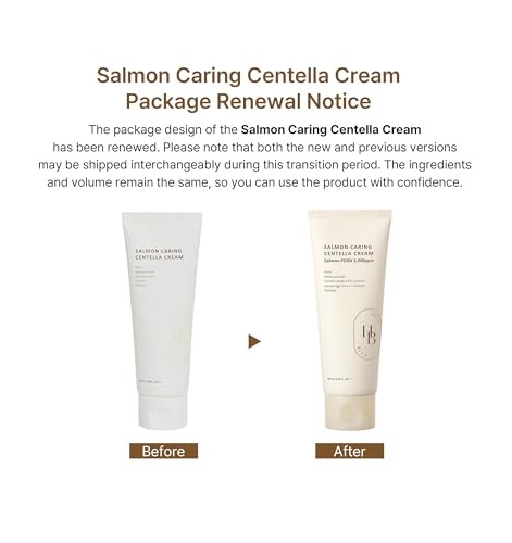 HEVEBLUE Salmon Caring Centella Cream - Salmon PDRN, Salmon Egg Extract, Centella, Madecassoside, Improve Skin Moisture Loss, Restore and Rejuvenate D