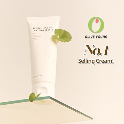 HEVEBLUE Salmon Caring Centella Cream - Salmon PDRN, Salmon Egg Extract, Centella, Madecassoside, Improve Skin Moisture Loss, Restore and Rejuvenate D