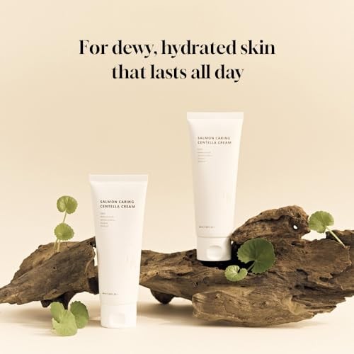 HEVEBLUE Salmon Caring Centella Cream - Salmon PDRN, Salmon Egg Extract, Centella, Madecassoside, Improve Skin Moisture Loss, Restore and Rejuvenate D