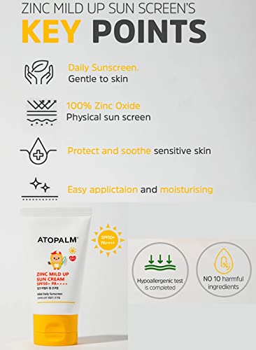 Atopalm - Zinc Mild up Sun Cream SPF50+ PA++++ - 65g
