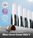 ELROEL Blanc Cover Cream Stick V White - Korean Color-Changing Foundation Stick with Volufiline - Medium to Full Coverage Dewy Finish Base Makeup - Du