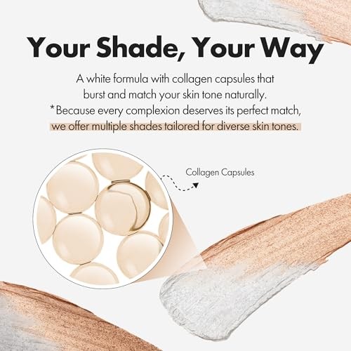 ELROEL Blanc Cover Cream Stick V White - Korean Color-Changing Foundation Stick with Volufiline - Medium to Full Coverage Dewy Finish Base Makeup - Du