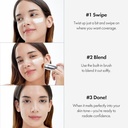 ELROEL Blanc Cover Cream Stick V White - Korean Color-Changing Foundation Stick with Volufiline - Medium to Full Coverage Dewy Finish Base Makeup - Du