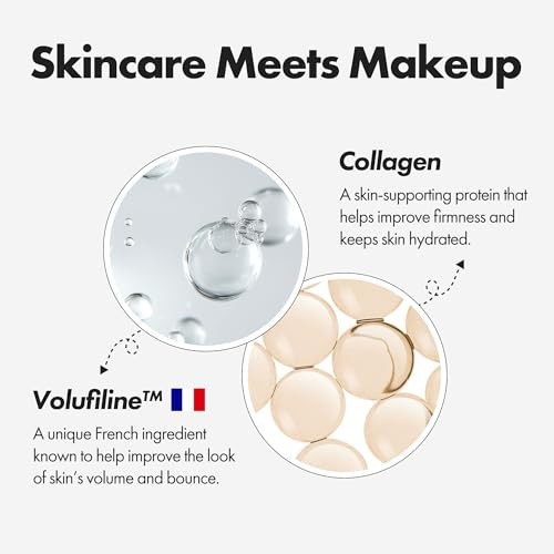 ELROEL Blanc Cover Cream Stick V White - Korean Color-Changing Foundation Stick with Volufiline - Medium to Full Coverage Dewy Finish Base Makeup - Du