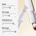 ELROEL Blanc Cover Cream Stick V White - Korean Color-Changing Foundation Stick with Volufiline - Medium to Full Coverage Dewy Finish Base Makeup - Du