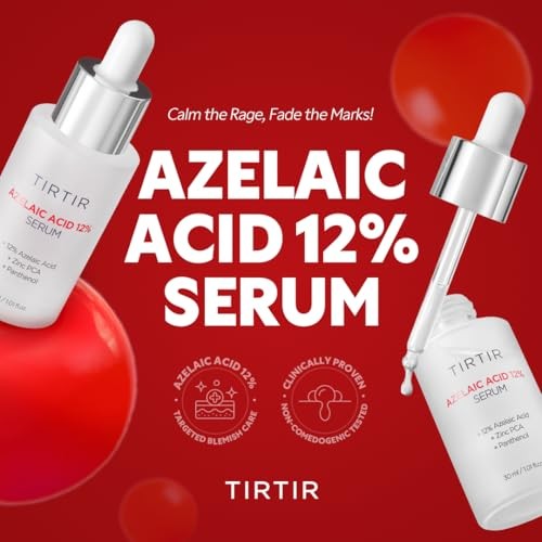 TIRTIR Azelaic Acid 12% Serum for Blemish-Prone Skin - Lightweight Hydrating Formula with Zinc PCA & Hyal-ZIP, Non-Comedogenic, Fragrance-Free, 30ml /