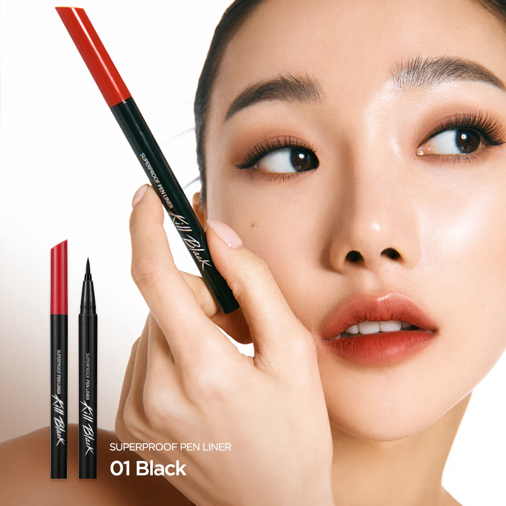 Clio - Superproof Pen Liner Kill Black -01 Black 0.01 Fl Oz (0.55ml)