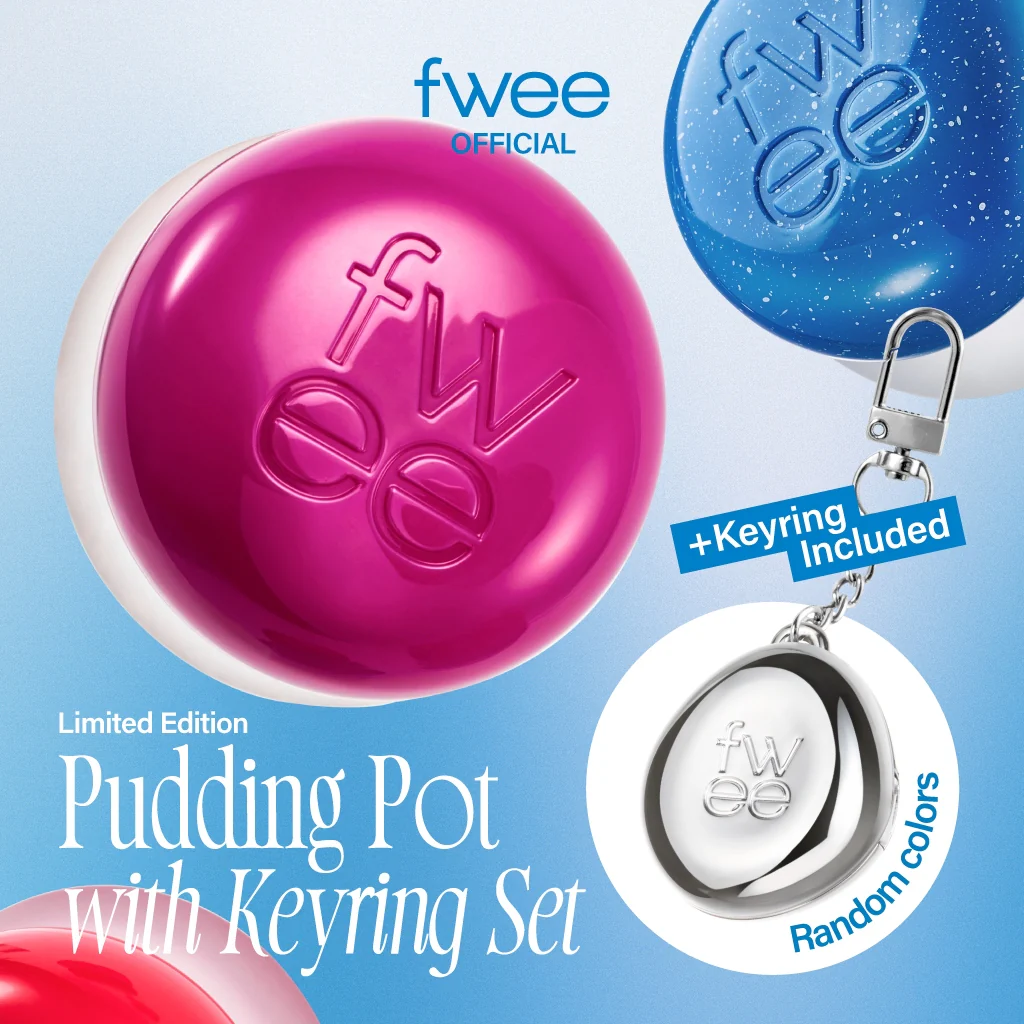 Fwee - Lip & Cheek Blurry Pudding Pot + Pendant Keyring Set - 5g - PK03 Cherry